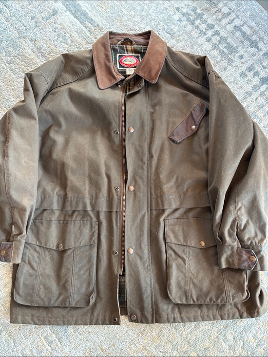 Australian Outback Other - Men's Barn-Style Field Jacket in Dark Brown with Leather Collar